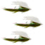 Dolly Llama Stinger Streamer Flies - 3 Pack of Olive & White Steelhead Trout Flies - Size 4 - Korvel