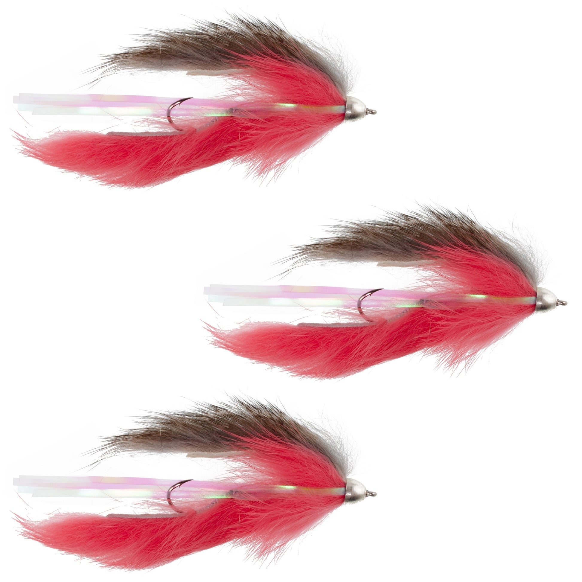 Dolly Llama Stinger Streamer Flies - 3 Premium Natural and Salmon Steelhead Trout Flies - Size 4 - Korvel