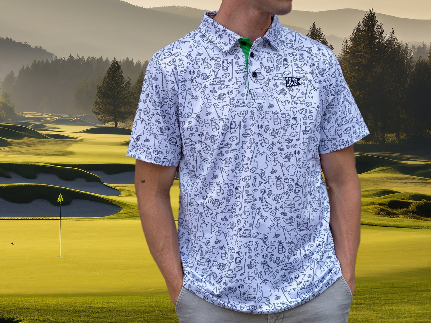 Golf Doodle Delight Polo Shirt - Korvel