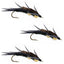 Triple Pack of Premium Double Bead Black Stonefly Nymphs - Size 12 - Korvel