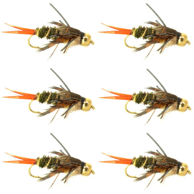 Premium Double Bead Twenty Incher Nymph Flies - Pack of 6, Size 12 - Korvel