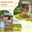 Cuisine de boue double face avec auvent et tableau noir pour enfants