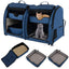 Transporteur pour animaux à double compartiment avec hamacs amovibles - Marine