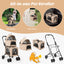 Double Pet Stroller 3-in-1 with Detachable Carriers - Beige