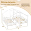 Marco de cama de madera de tamaño doble twin con mesa incorporada para niños - Blanco
