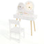 Ensemble de bureau et chaise de maquillage pour enfants princesse avec miroir et lumières