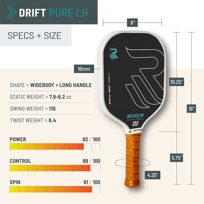 Drift Pure LH Premium Pickleball Paddle - Korvel