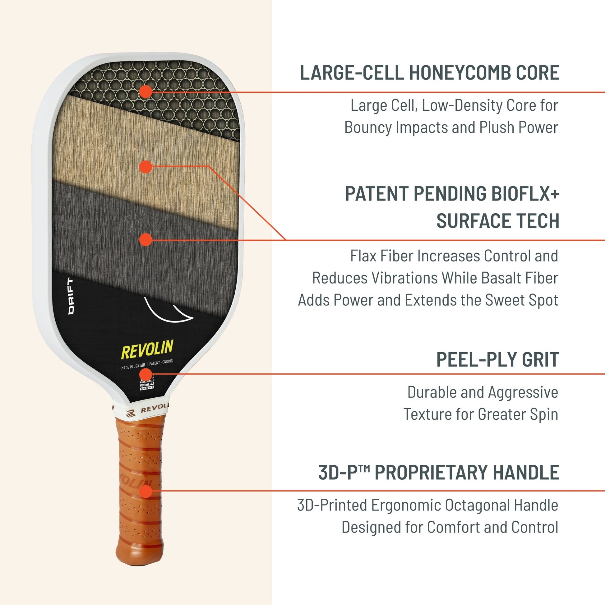 Drift Pure LH Premium Pickleball Paddle - Korvel