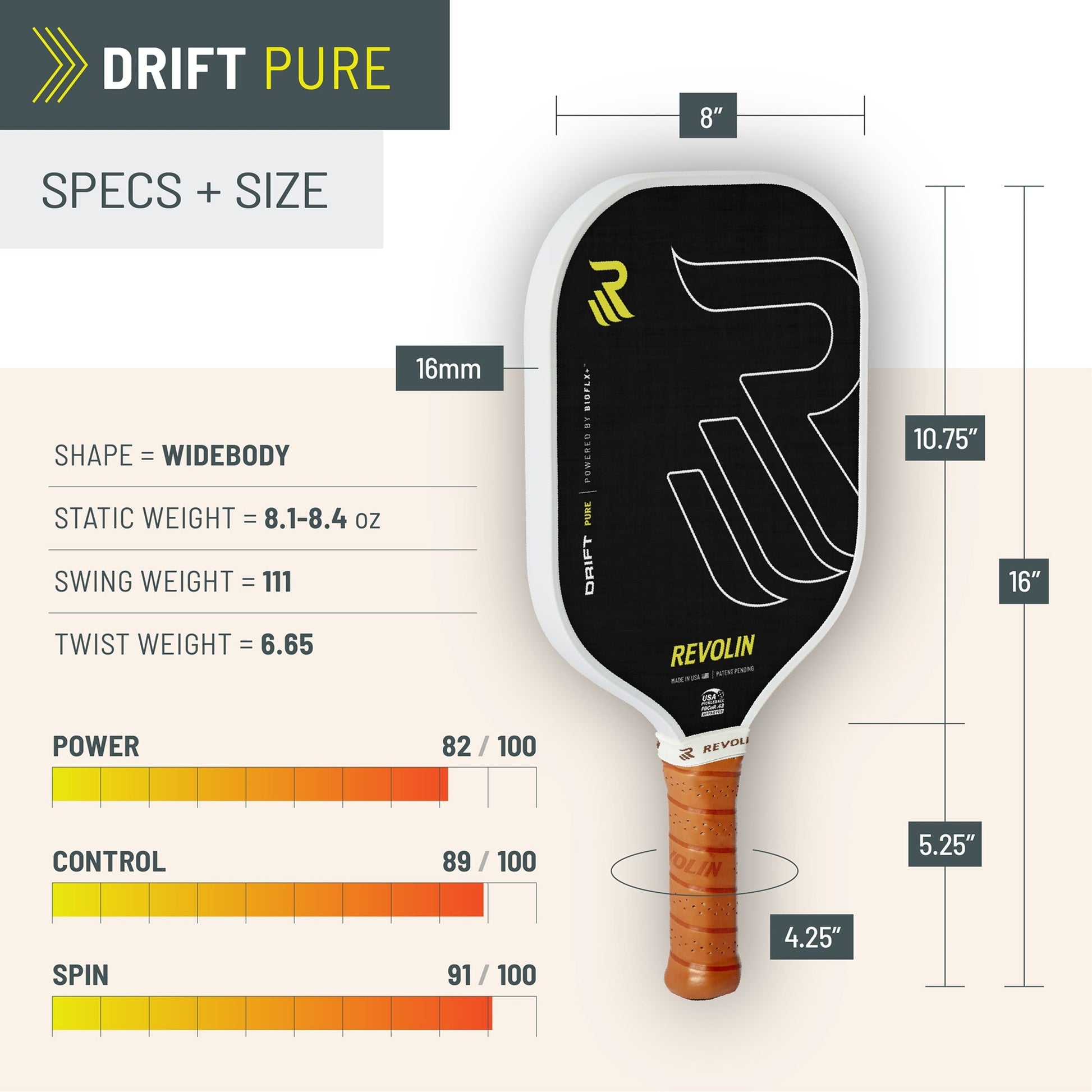 Drift Pro Performance Pickleball Paddle - Korvel