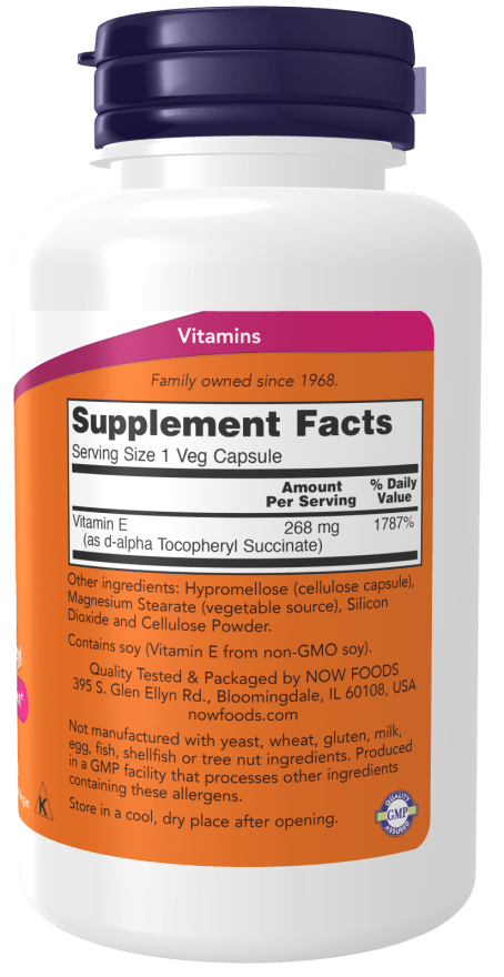 Cápsulas blandas Premium Dry E-400 D-Alpha Tocopheryl