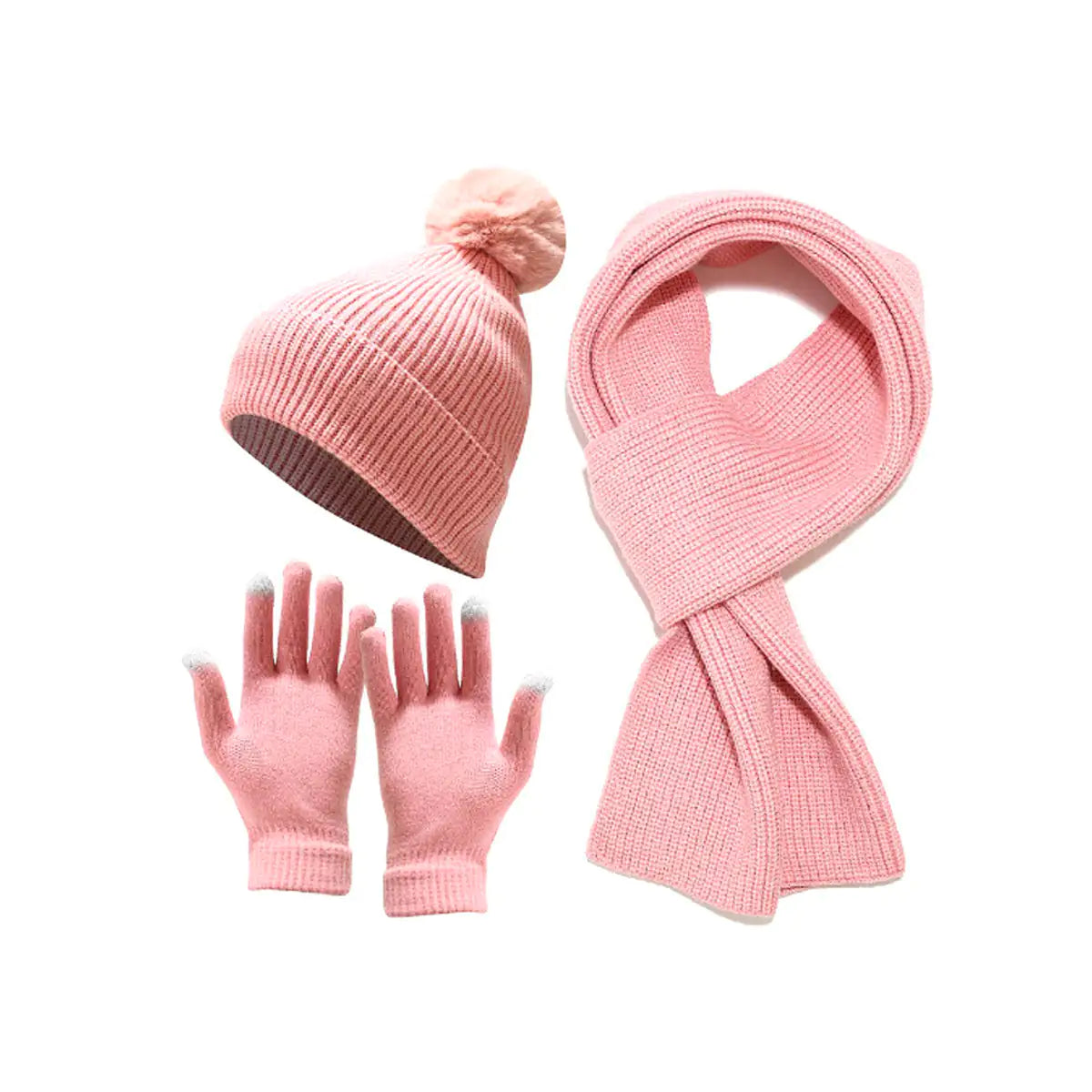 Ensemble écharpe, bonnet et gants 3-en-1 d'hiver confortable