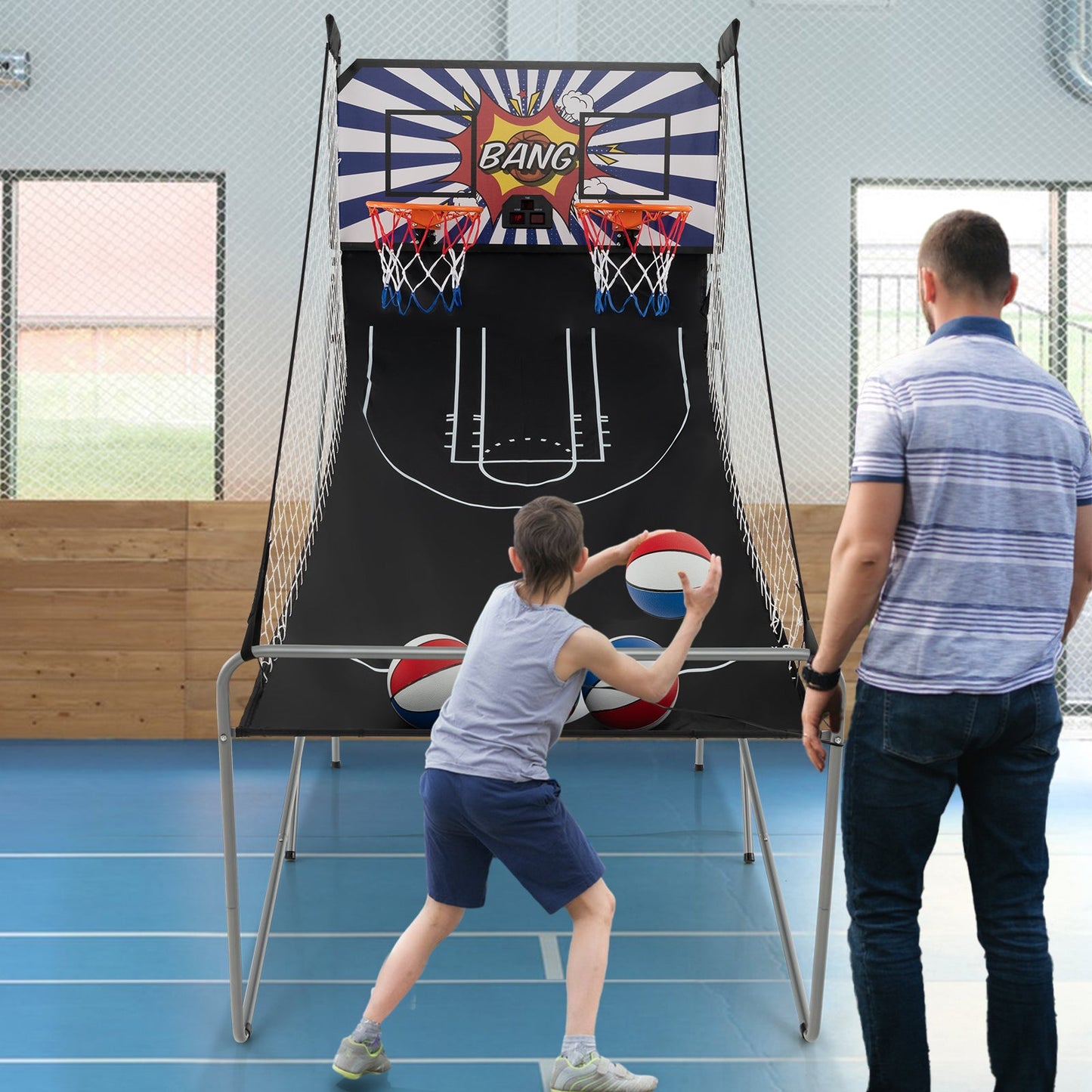 Gbruno Dual Shot Basketball Arcade Game - 8 Game Modes, 4 Balls