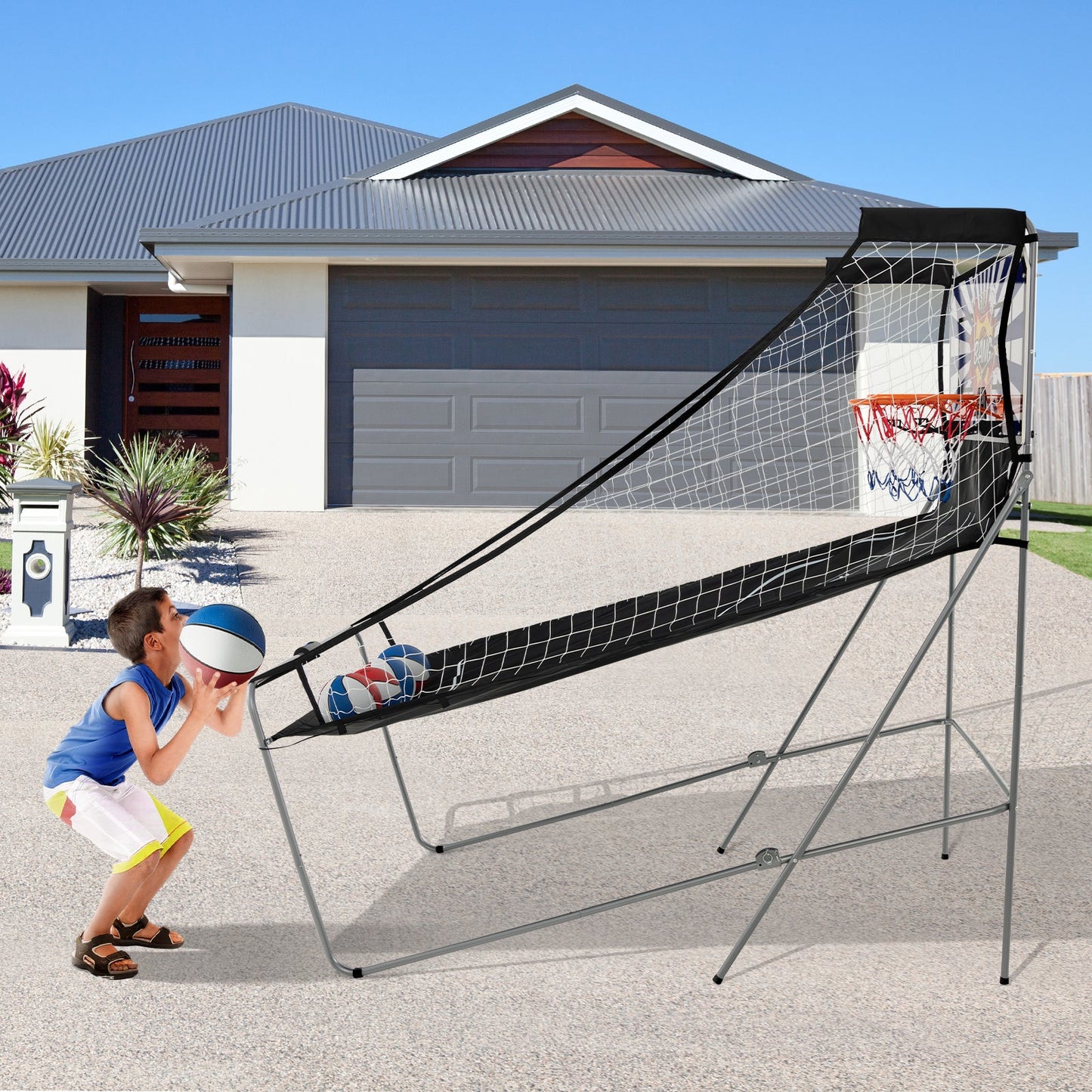 Gbruno Dual Shot Basketball Arcade Game - 8 Game Modes, 4 Balls
