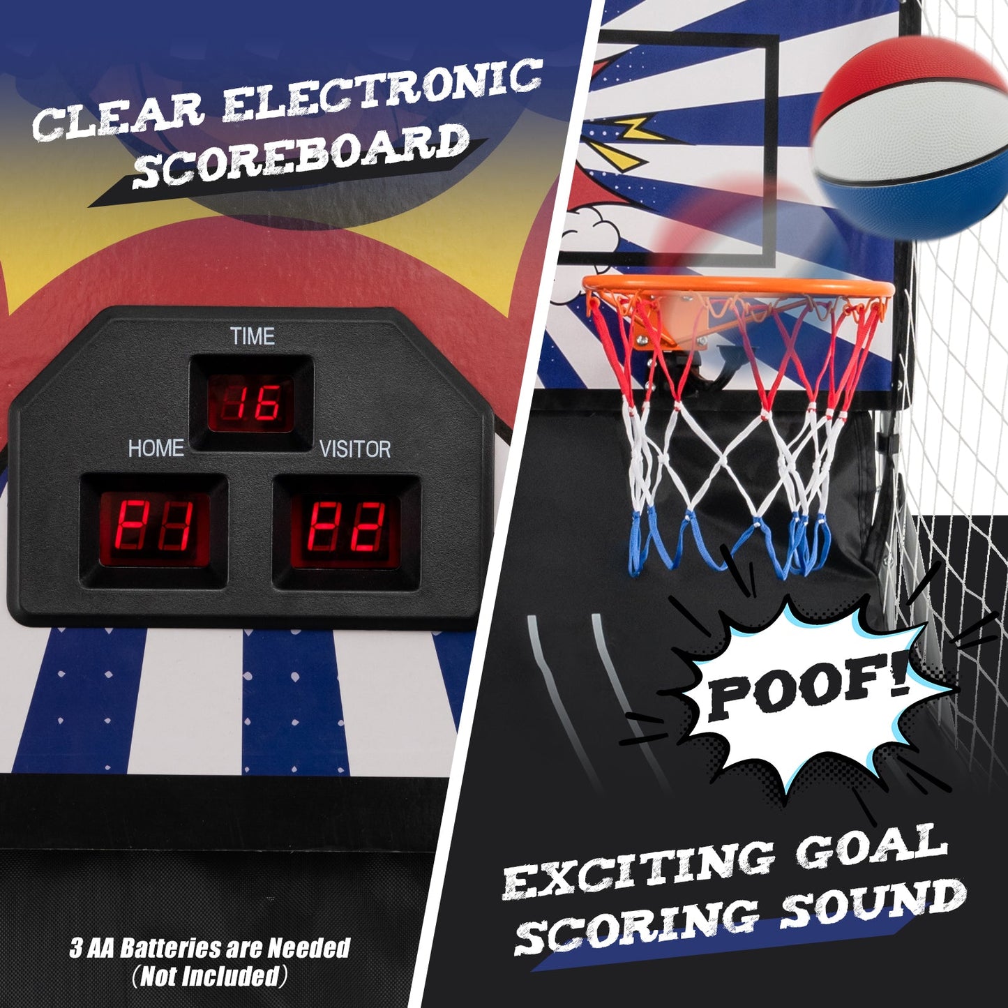 Gbruno Dual Shot Basketball Arcade Game - 8 Game Modes, 4 Balls