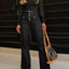 Women's Patchwork Slim Fit Flared Jeans