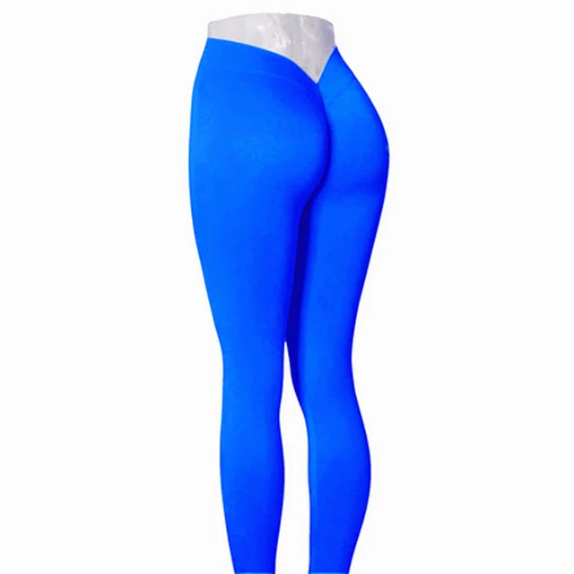 Pantalons de yoga en nylon V Back pour femmes
