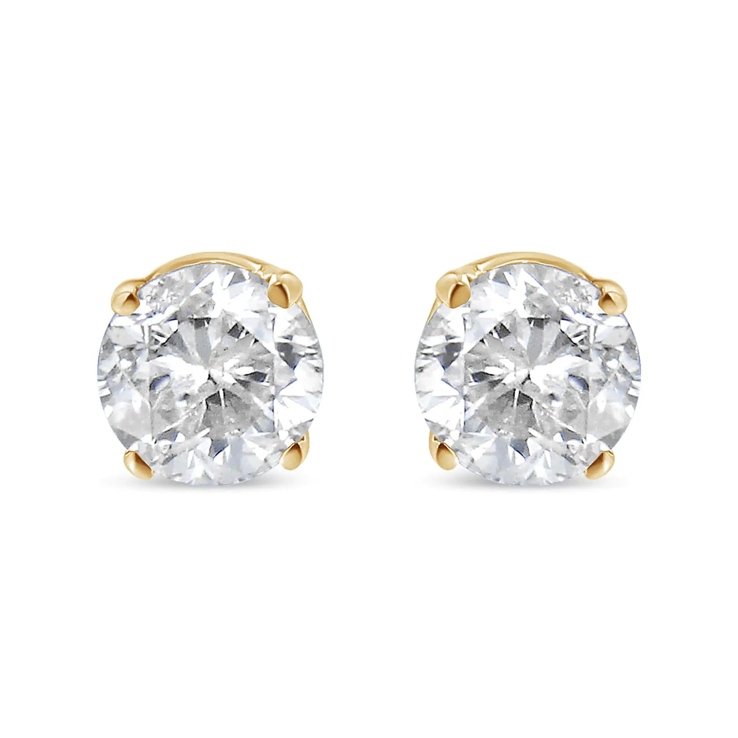 Pendientes de Diamantes de 1/2 cttw en Oro Amarillo de 14K Certificados por AGS