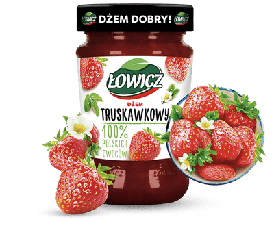 Lowicz Strawberry Jam (Truskawkowy) 450g