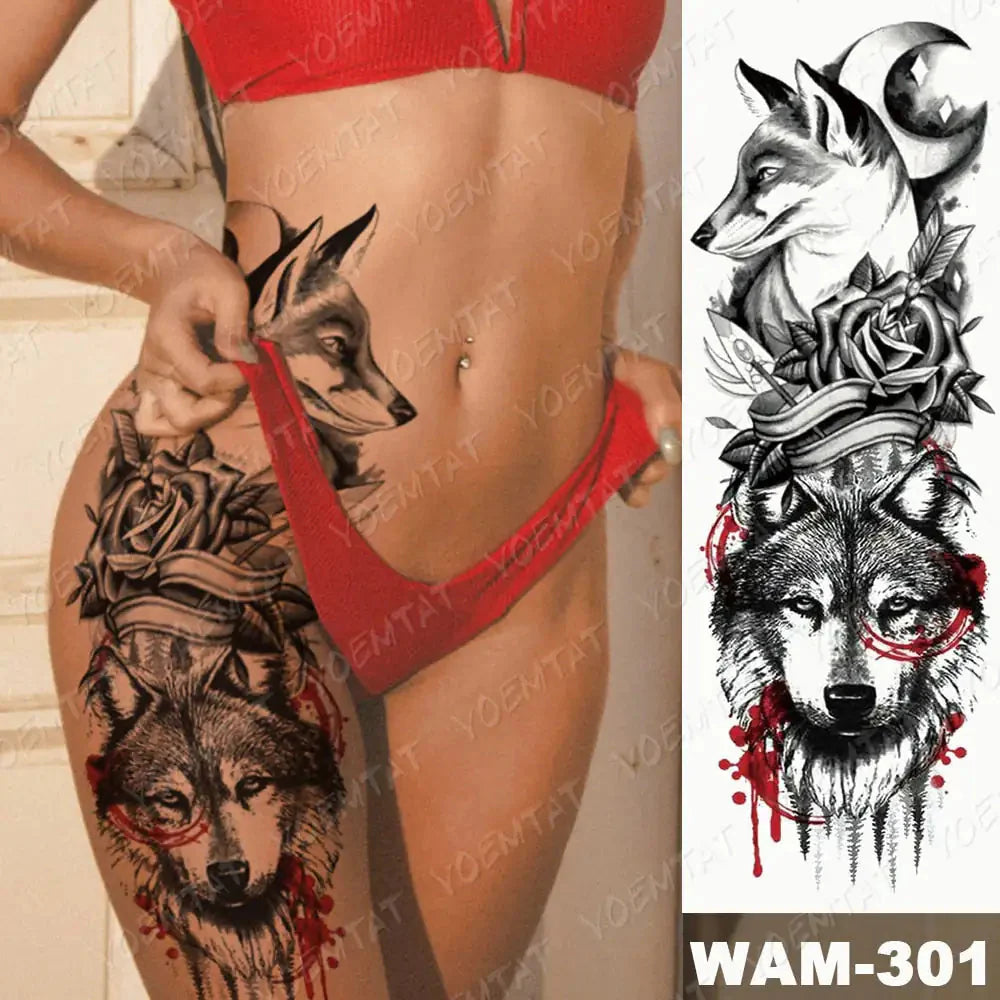 Vibrant Full Temporary Tattoo Watercolor Sheets