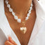 Ensemble de collier pendentif creux en forme de cœur élégant
