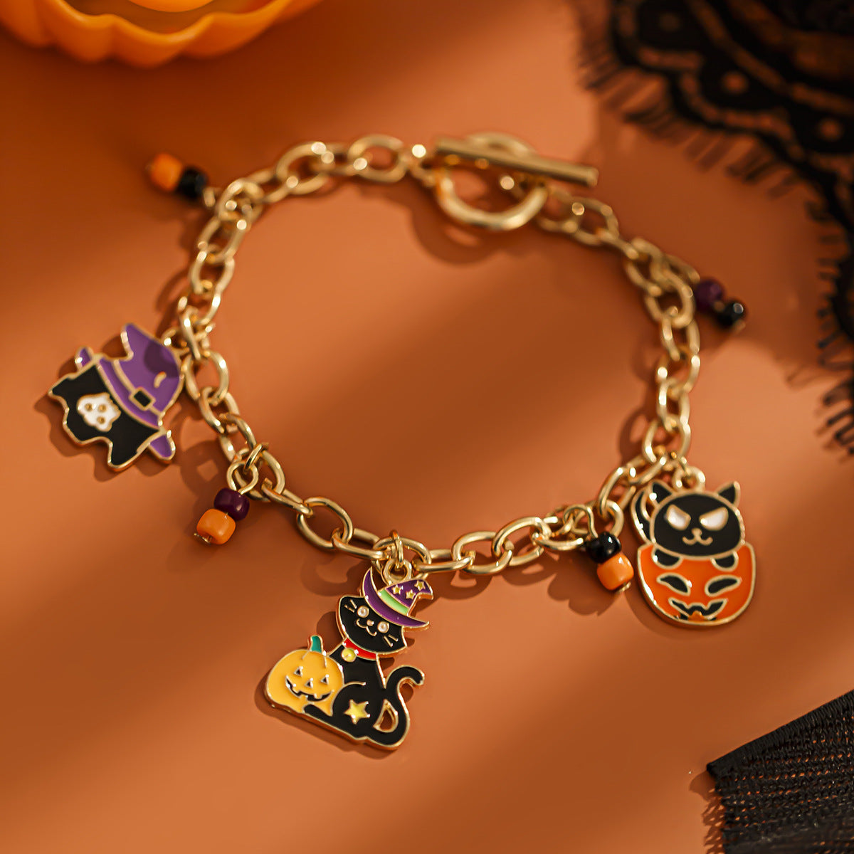 Halloween Party Ghost Bracelet Trendy Girl Pumpkin Festival Alloy Pendant Handmade Girl - Korvel