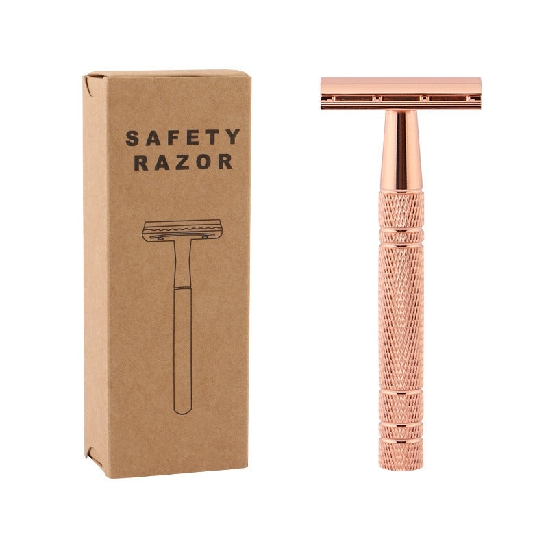 Old style shaver for both men and women, lightweight double-sided shaving blade, kraft paper packaging, alloy beard blade - Korvel