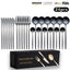 Cutlery Set Stainless Steel Knife Fork Set 24-Piece Tableware Set Golden Steak Knife Fork Spoon 6-Person Set - Korvel