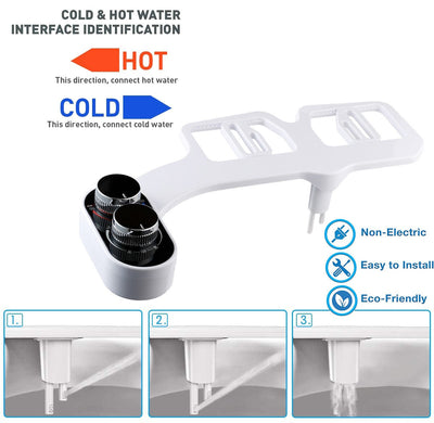 Smart Body Cleaner Unplugged Hot And Cold Water Simple Installation Hip Washing Double Nozzle Toilet Cover Plate - Korvel