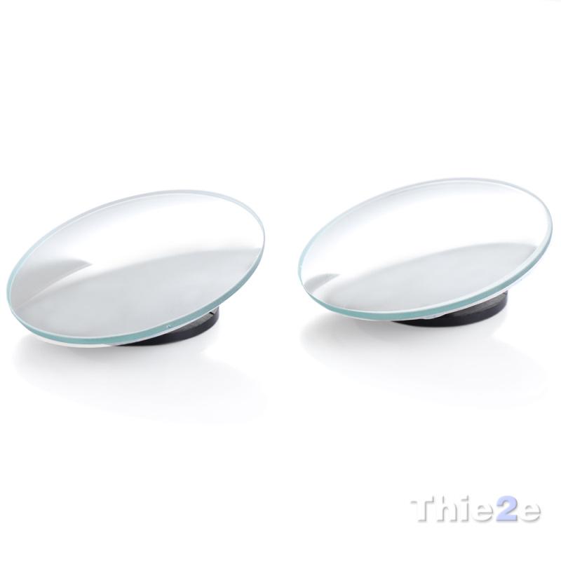 1 pair  360 Degree frameless ultrathin Wide Angle Round Convex Blind Spot mirror for parking Rear view mirror - Korvel
