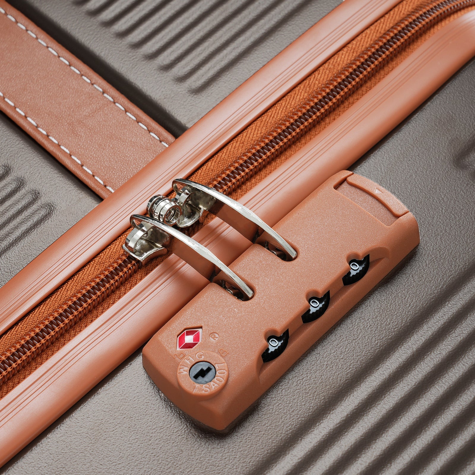 Hardshell Luggage Sets 3 Piece Carry-on Suitcase Double Spinner Wheels with TSA Lock for Men Women, Coppery (20in) - Korvel