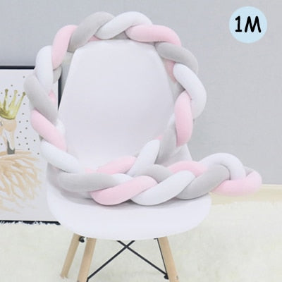 1Pcs 1M/2M/3M Baby Handmade Nodic Knot Newborn Bed Bumper Long Knotted Braid Pillow Baby Bed Bumper Knot Crib Infant Room Decor - Korvel