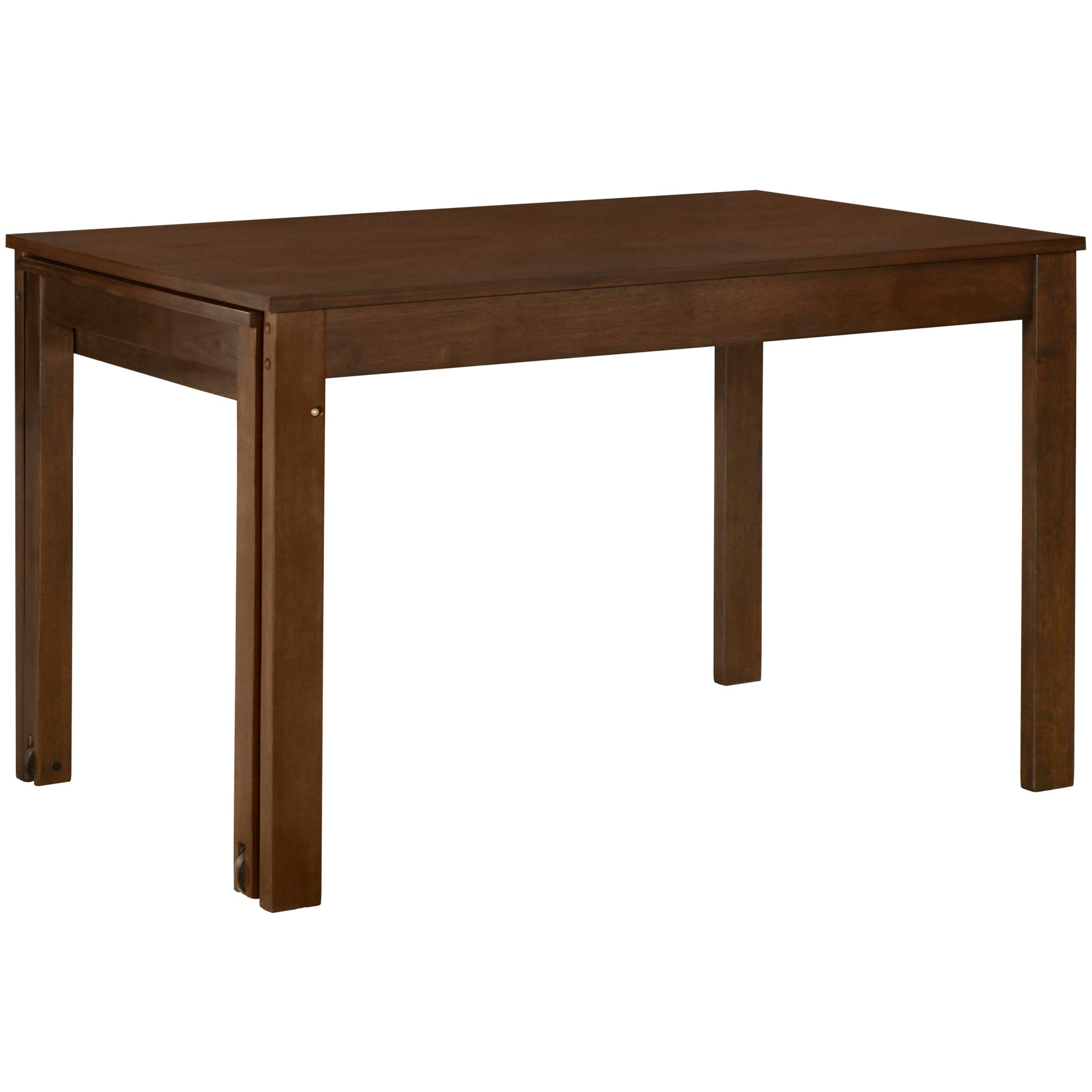 TOPMAX 65 "5-piece set with wheels and expandable dining table set 17.7" pull-out side table and small dining chair Brown - Korvel