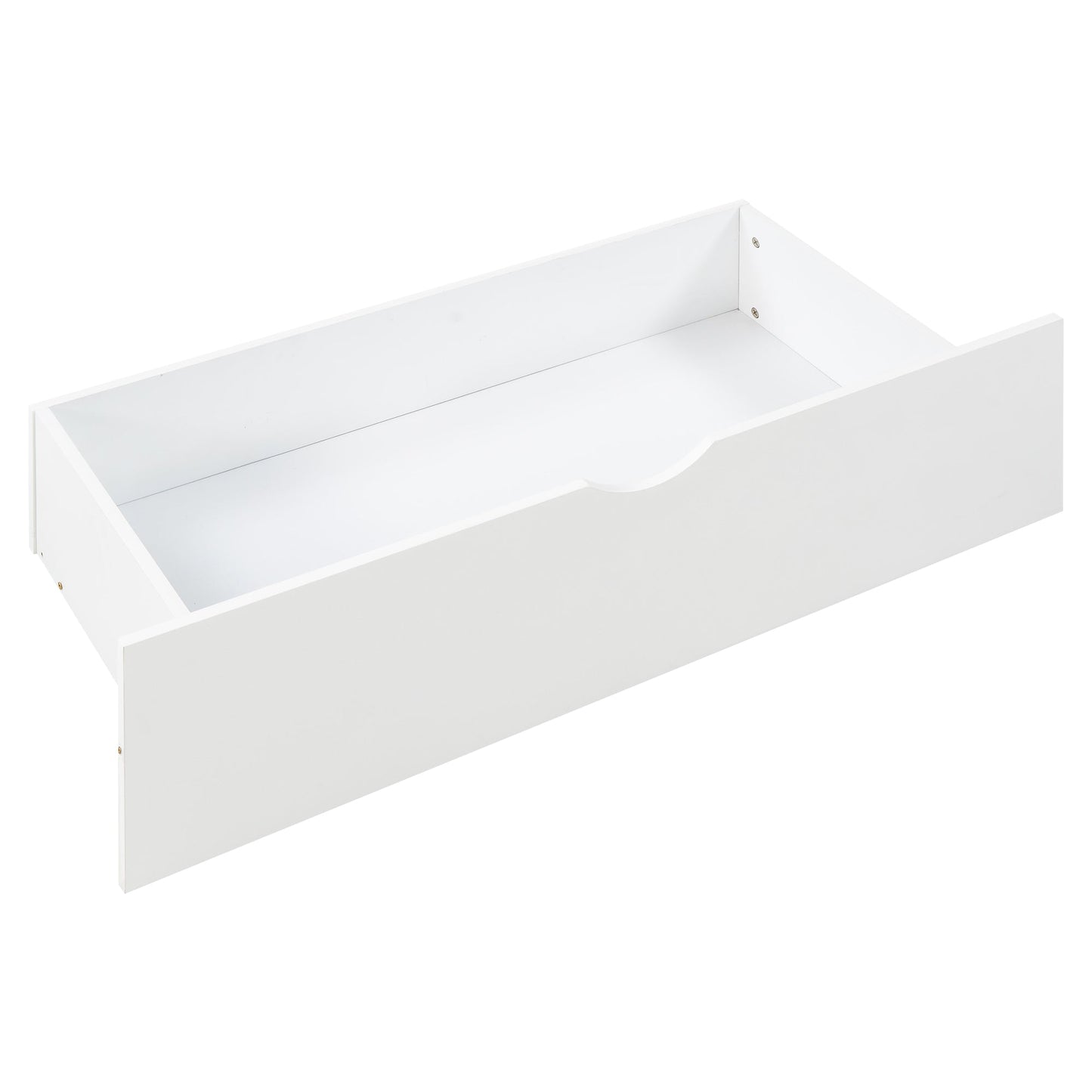 Full Size House Platform Bed with Two Drawers Headboard and Footboard,Roof Design White - Korvel