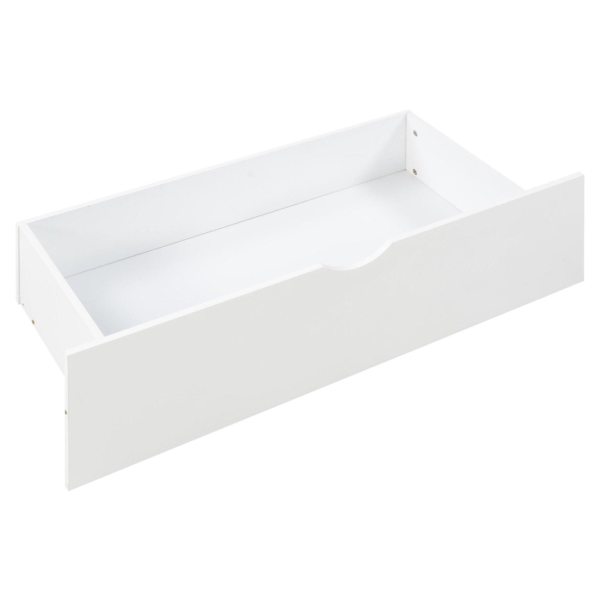 Full Size House Platform Bed with Two Drawers Headboard and Footboard,Roof Design White - Korvel