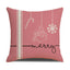 Pink Cartoon Christmas Pillowcase - Premium Linen Cushion Cover