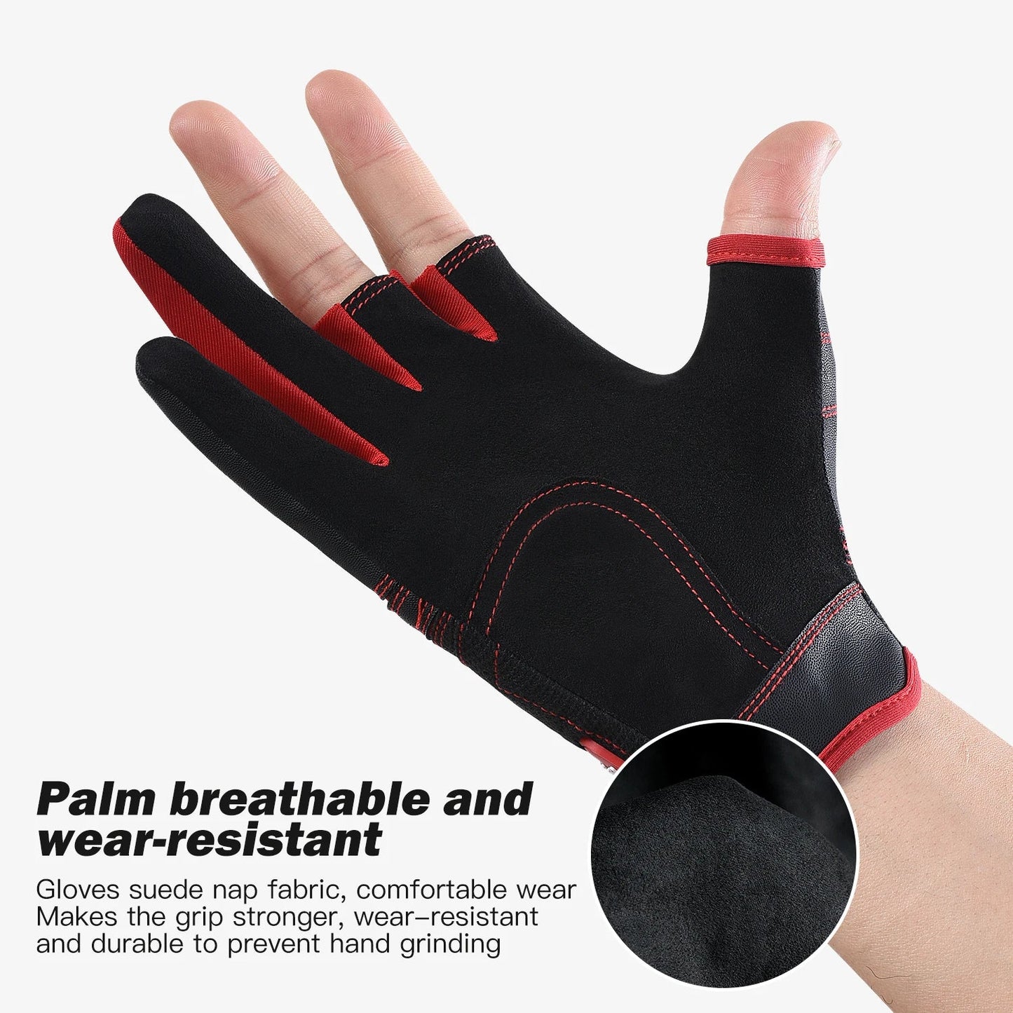 Outdoor sports autumn and winter anti slip breathable dew three finger wear-resistant and anti cutting lure fishing gloves - Korvel
