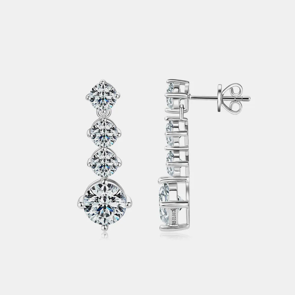 Boucles d'oreilles en argent sterling 925 de 4 carats en moissanite