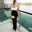 Slim Fit Sheath Dress with Halter Neck Ruffle Commuting Women's Dress - Korvel