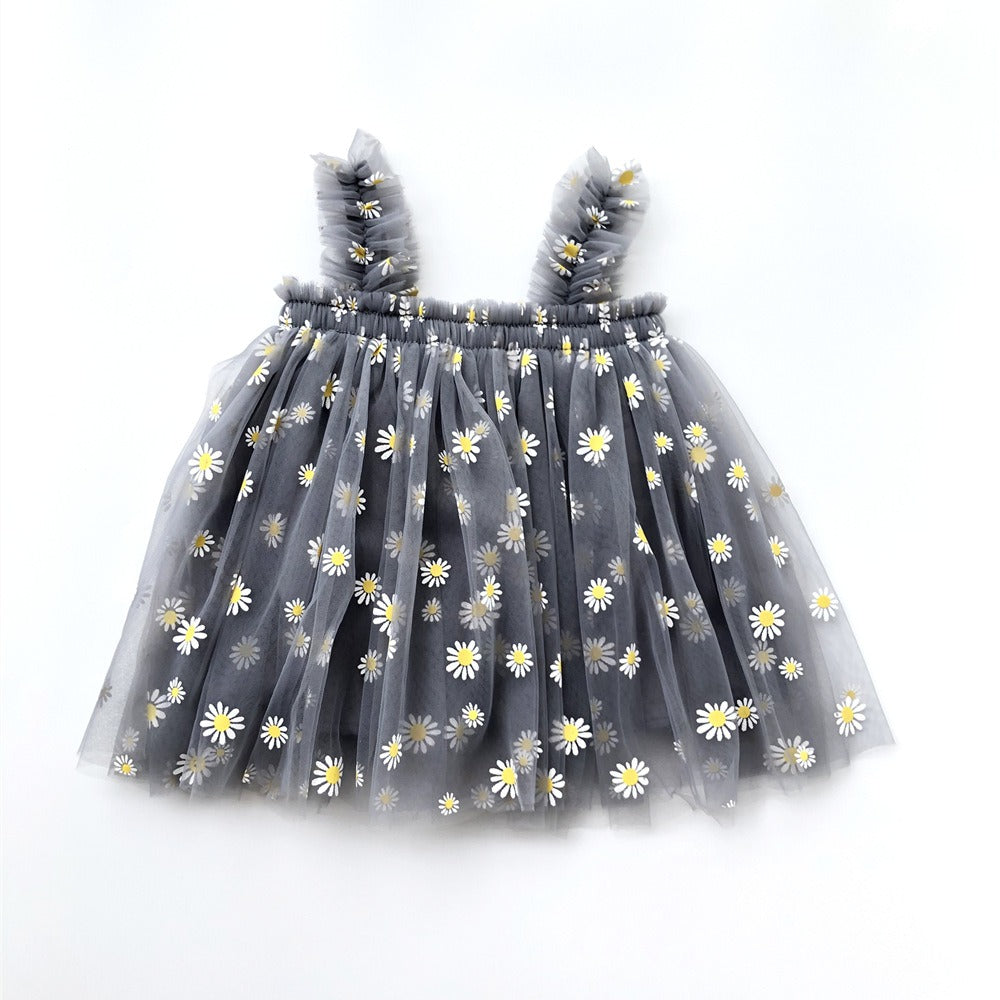 Embroidered Mesh Strapless Fluffy Princess Dress