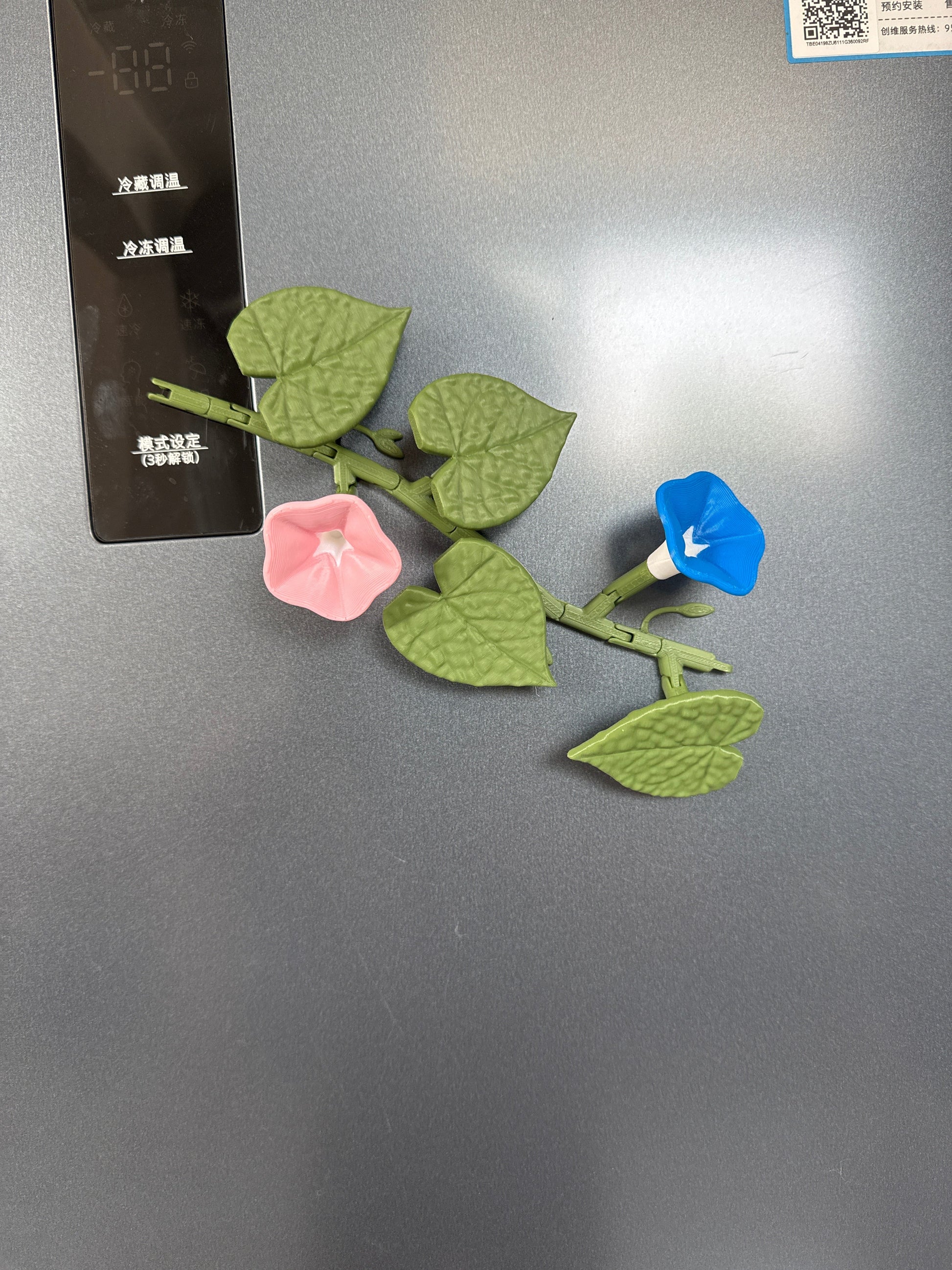 Morning Glory Magnets 3D printed artificial morning glory refrigerator sticker decoration - Korvel