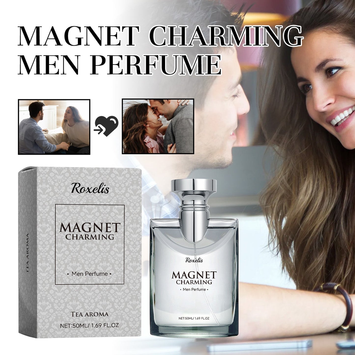 Magnet Charming Men Perfume, Tea Fragrance Natural Fresh Fragrance Release Charm Couple Dating Men Atmosphere Niche Perfume - Korvel