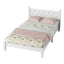 Twin Bed with Button-Decoration Headboard, with Bed Slats,White - Korvel