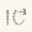 Inlaid Moissanite 925 Sterling Silver C-Hoop Earrings - Korvel