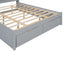 Elegant Queen Size Platform Bed with Storage Headboard, Gray