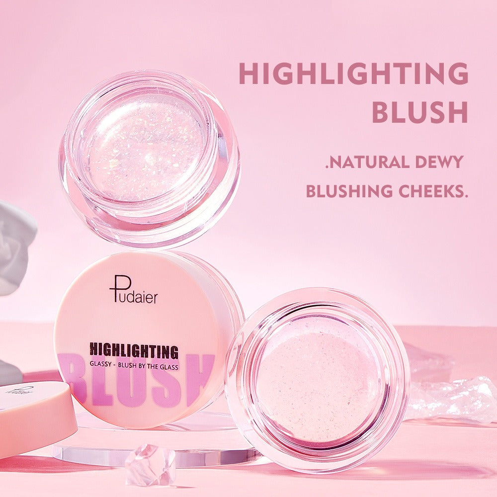 Pudaier temperature-changing blush transparent color-changing gel highlight blush cream natural nude makeup rouge blush - Korvel