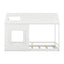 Twin Size House Bed with Roof and Window - White - Korvel
