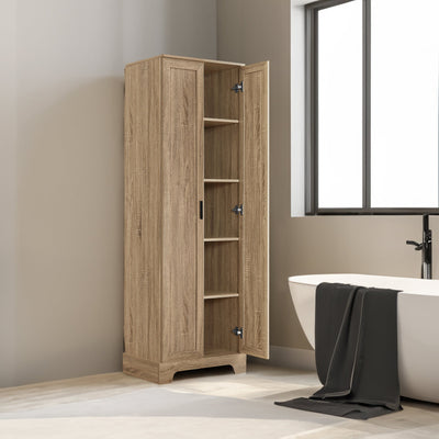 Elegant Brown Storage Cabinet with Adjustable Shelf