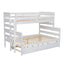 Wood Twin over Full Bunk Bed with Twin Size Trundle  White - Korvel