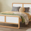 Modern Style Queen Size Solid Wood Platform Bed for Kids, Teens, Adults, No Need Box Spring, Walnut and White - Korvel