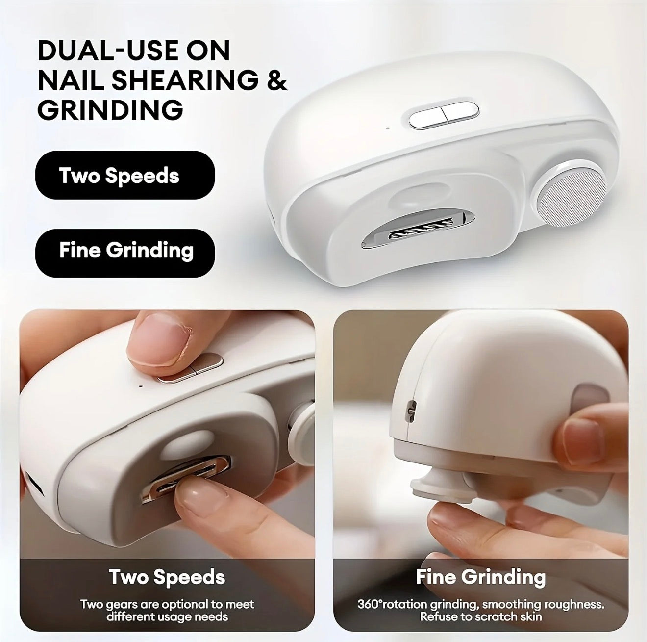 NailEase Pro Clipper - Outil Électrique 2-en-1 pour Ongles